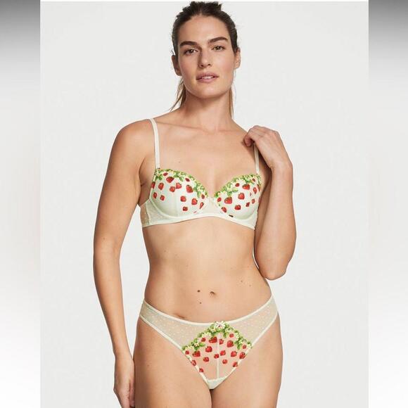 Victoria's Secret Other - Victoria Secret Strawberry Embroidery Thong Panty